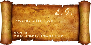 Lövenstein Iván névjegykártya