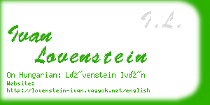 ivan lovenstein business card